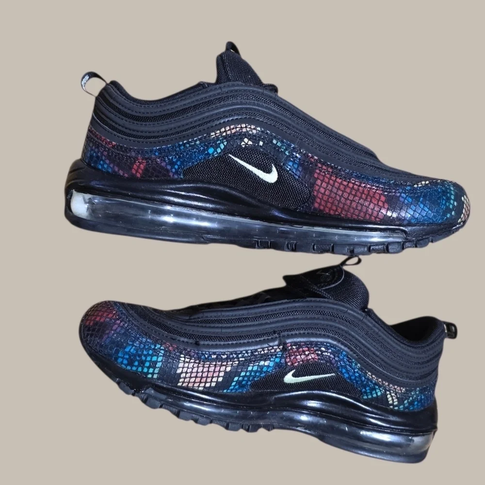 Nike Air Max 97 SE Rainbow Snake *Customized* BLACK SOLE